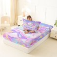 thumbnail image 4 of Manfei Sleeping Axolotl Twin Fitted Sheet, Dreamy Moon Cloud Bedding, Pastel Purple, 2 Pieces, 1 Fitted Sheet and 1 Pillowcase, 4 of 6