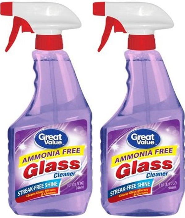 (2 Pack) Great Value Ammonia Free Glass Cleaner, 32 fl oz