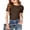 Brown, variant on RTKFRFLM Girls Solid Ribbed Knit Top Short Sleeve Crewneck Casual Basic T-Shirt Brown 8-9 Years
