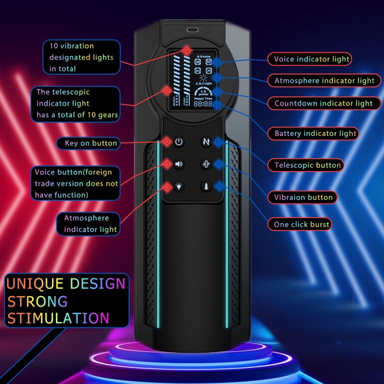 LETHIME Male Masturbator 4 in 1 Automatic Stroker Sex Toys for Men, with 10  Thrusting & 10 Vibrating & 4 light Modes Adult Toy with 4 Language for  Self-Pleasure Masturbation - Walmart.com