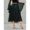 thumbnail image 3 of Las mujeres de la mitad del vestido largo, verano de primavera de la calle Casual Fiesta Floral en capas falda de tul Nituyy Media falda de rejilla reversible, 3 of 5