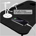 thumbnail image 5 of Foldable Lap Desk for Bed, HONEIER Bed Tray Table with 4 USB Ports, Holder Slots, Cup Holder, Drawer, Laptop Desk Table with Mini Lamp, Fan, Wood Portable Table Stand for Laptop Tablet, 5 of 7