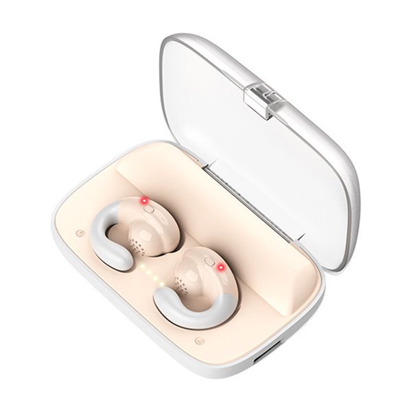 Auriculares inalámbricos Bluetooth 5.0 de conducción ósea Auriculares deportivos de música con oreja colgante con caja de carga, Rosa kenally EL2345-04B