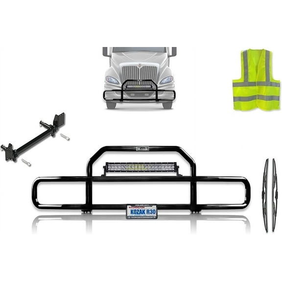 Kozak Semi Truck Automotive Brush & Grille Guard, Truck, for Truck, Black