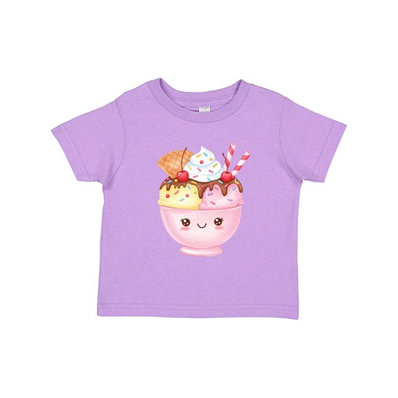 Inktastic Happy Kawaii Ice Cream Sundae Boys or Girls Toddler T-Shirt