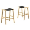 thumbnail image 2 of Modway Saoirse 26" Fabric & Wood Counter Stool in Black and Natural (Set of 2), 2 of 10