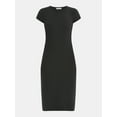 thumbnail image 4 of No Boundaries Ribbed Midi Dress with Cap Sleeves, Women's, 4 of 4