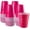 Fuchsia, variant on Disposable Plastic Cups, Colored Disposable Cups, 16 Ounce Plastic Party Cups, Strong and Sturdy Disposable Cups for Party, Wedding, Christmas, Halloween Party Cup, 100 Pack (Navy, 16OZ)