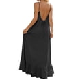 thumbnail image 5 of Womens Summer Sleeveless Backless Cami Dress Adjustable Spaghetti Strap Ruched Ruffle Hem Flowy Beach Vacation Sundress, 5 of 7