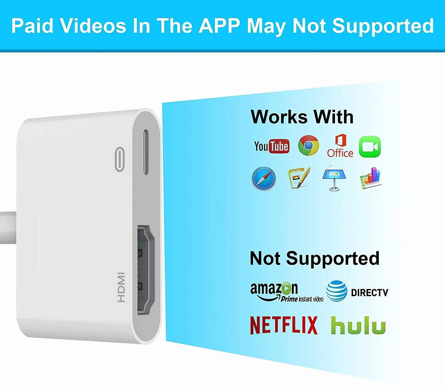 PNGLJAIG Lightning to HDMI Adapter, 1080P HD Digital AV Connector