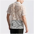 thumbnail image 5 of Mens Lace Shirt Summer Casual Floral See Through Short Sleeve Button Down Shirts, 5 of 9