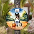 thumbnail image 4 of Happy Father's Day Akita Playing Basketball with Best Dad Jersey Round Wood Sign Inu Dog Lover Hanging Wall Home Decor - 13006, 4 of 5
