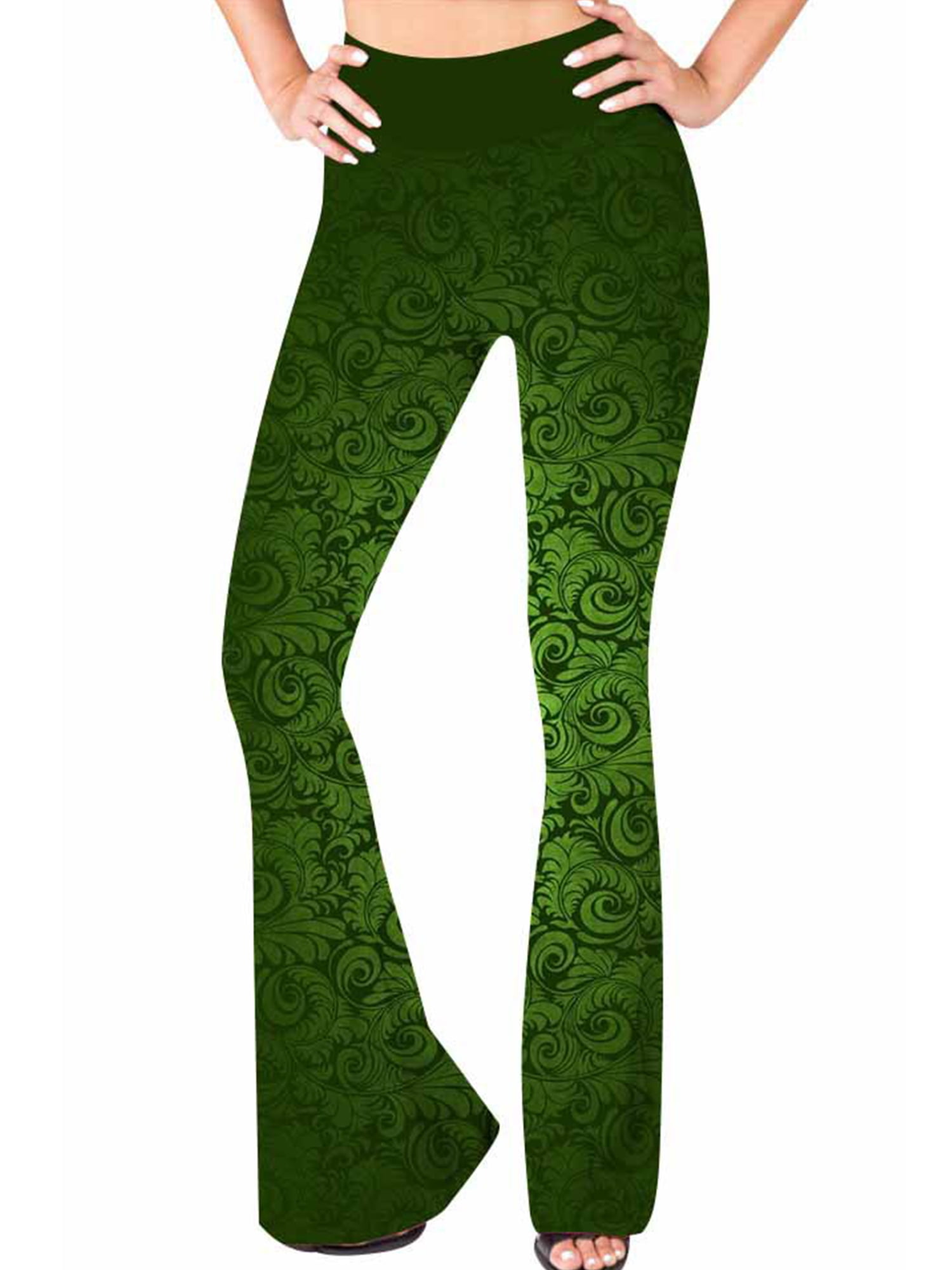 Frontwalk Women Yoga Bootcut Leggings Casual Floral Lounge Flared Pant