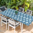 thumbnail image 2 of Blue Floral Table Cloths for 8 Foot Rectangle Tables, Spring Flowers Modern Abstract Art Farmhouse Patio Waterproof Elastic Fitted Tablecloths, Washable Rectangular Table Cover for Camping, 2 of 8
