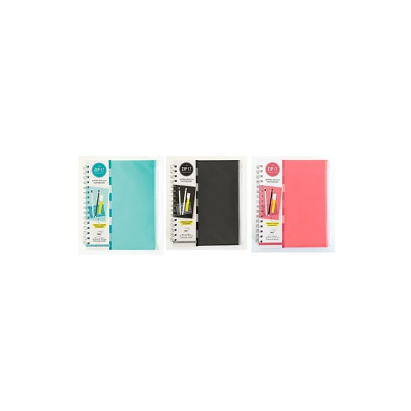 Carolina Pad Zip-It Professional Notebooks 7" x 8.75" College Ruled 120 Sheets (55025)