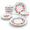 Strawberry, variant on Pumpkin brown 12-piece dinnerware set for 4, seasonal fall tableware