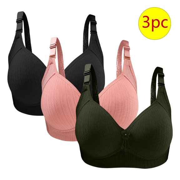 Sakmal Jelly Bras for Women Bralette Side Smoothing Green Lightly Lined Womens Bras 40/90,3-Pack