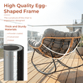 thumbnail image 5 of Pirecart Outdoor Papasan Rocking Chair Set of 2 with Ottoman, Patio Lounge Chair with Comfy Cushion, Dark Gray, 5 of 10