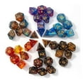 thumbnail image 3 of dés Numériques Bicolores Multi-Facettes Noir+or de 7 Jeu de Groupe Coloré dés DND, 3 of 5