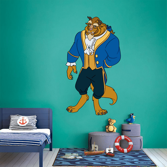Prince Adam Beast Beauty and the Beast Cartoon Decors Wall Sticker Art Design Decal for Girls Boys Kids Room Bedroom Nursery Kindergarten Home Decor Stickers Wall Art Vinyl Decoration (30x27 inch)