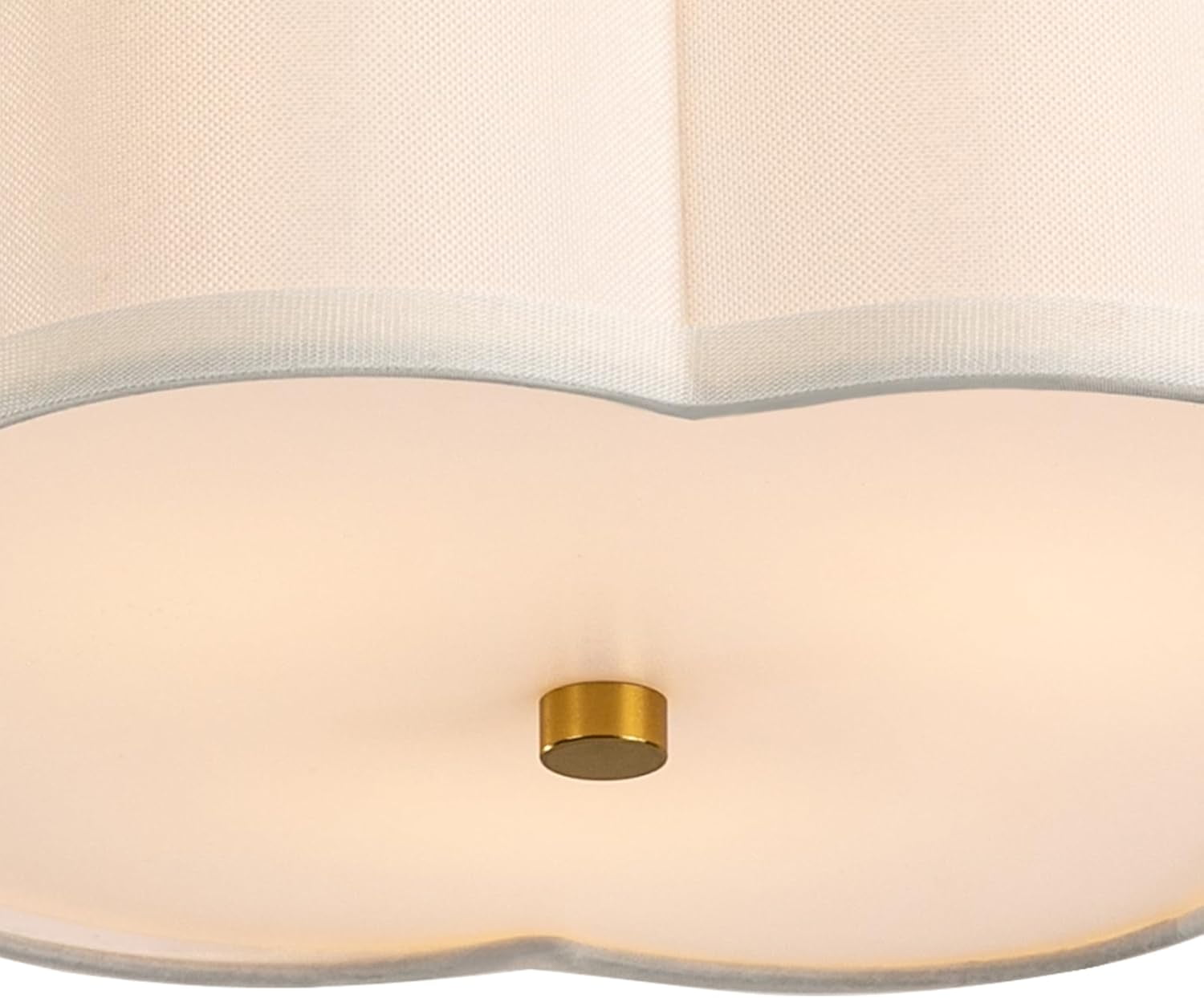 3-Light Semi Flush Mount Ceiling Light Fixture Modern Close to Ceiling Lamp with Fabric Shade Antique Brass Ceiling Light for Bedroom, Dining Room, Corridor, Living Room