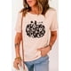 thumbnail image 1 of ABPHQTO Camiseta de manga corta con estampado gráfico floral de calabaza rosa para mujer, 1 of 5