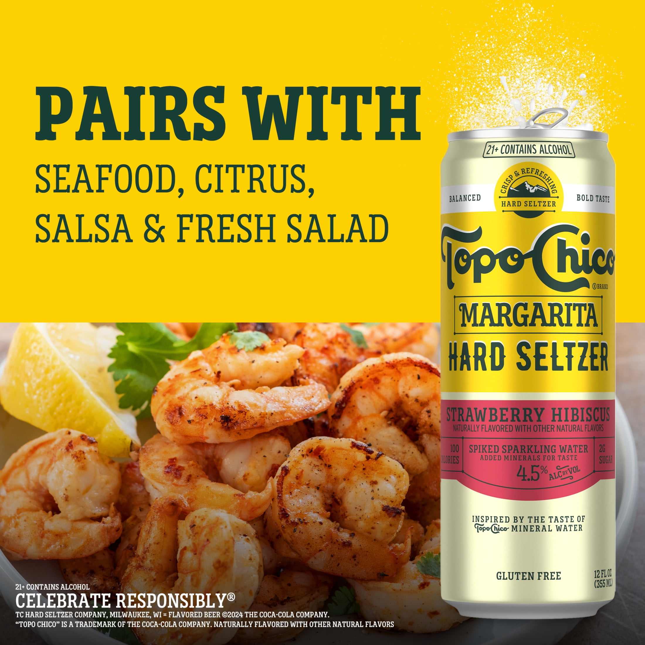 Topo Chico Hard Seltzer Margarita Variety Pack , 12 Pack, 12 fl oz Aluminum Cans, 4.5% ABV