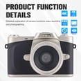 thumbnail image 6 of Oggfader Digital Cameras for Photography Adults 4K Digital Camera 3.0-inch Folding Screen HD Portable Portable Digital Camera Fashion Trend Small Camera,Black, 6 of 9