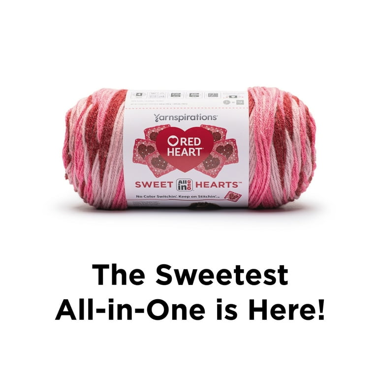 Red Heart® AIO Sweet Hearts™ #4 Worsted (Medium) Acrylic Yarn