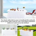 thumbnail image 4 of SHILIU-2 Pack 8Ft Spandex Table Skirt Fitted White Stretch Tablecloth,One-Piece Wrinkle-Resistant Ruffles Design Installs in Seconds,Perfect for Rectangle Tables Banquets Parties Wedding Thanksgiving, 4 of 4