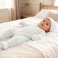 thumbnail image 4 of ShomPort Newborn Boy Girl Clothes Warm Cotton Romper Long Sleeve Jumpsuits with Mittens Hats Sets 0-12 Months, 4 of 5