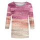 thumbnail image 4 of Fiudx Camisas para Mujer Camiseta Holgada de Manga Tres Cuartos con Cuello Redondo y Estampado Regular a La Moda Informal para Mujer, 4 of 4
