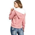 thumbnail image 2 of Ambiance Women's Juniors Sherpa Line Zip Up Hoodie Sweater (Mauve, Medium), 2 of 2
