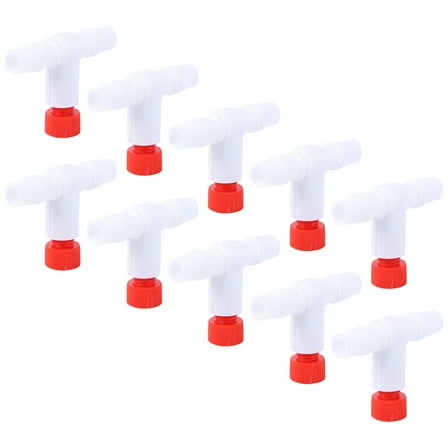 HEMOTON  10 Pcs Aquarium Three-way Oxygen Valve Water Aerator Accessories Hose White