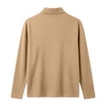 thumbnail image 5 of Mens Quarter Zip Pullover Long Sleeve Mock Neck Sweatshirts thermal Midweight Polo Shirt Loose Fit Running T Shirt Size M-4XL Khaki, 5 of 5