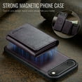 thumbnail image 7 of Compatible with iPhone Air Case, PU Leather Wallet Cover with Detachable Magnetic RFID Blocking Card Holder Kickstand, Classic Business Style Protective Design for iPhone Air, Purple, 7 of 7