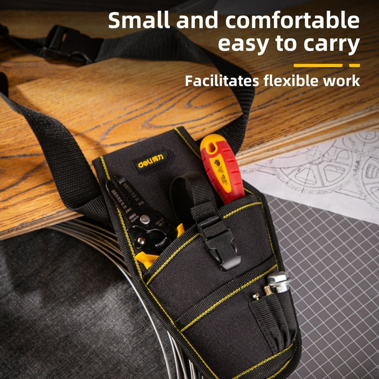 Deli Small Tool Belt Pouch with Pockets Adjustable Waist Tool