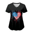 thumbnail image 5 of GEWSEY Womens Heart Printed Animals Nurse Uniforms 2026 Scrub Tops for Women, Short Sleeve V Neck Scrub Shirt with Pockets (Black, 3XL), 5 of 8