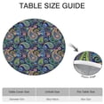 thumbnail image 6 of Colorful Floral Round Tablecloth with Elastic Hem, Boho Chic Design for Dining Kitchen Decor, Fits 52 to 56 Inch Tables, 6 of 7
