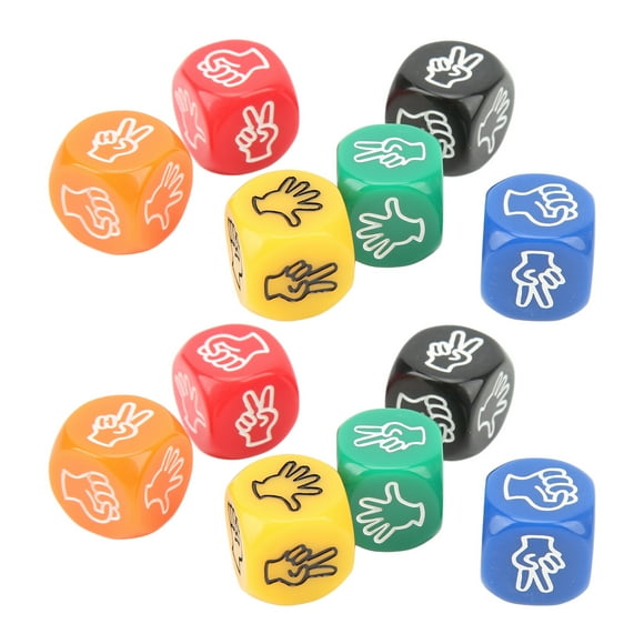 Dice de Tijeras de Papel de Rock, 6 Colores Compactos Compactos Livianos de 6 Ladas Dados del Juego de Juego para Adultos para Fiesta