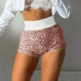 thumbnail image 5 of MOJOGO High Waist Hotpants for Women Sparkly Sequin Mini Shorts Trendy Summer Outfits for Club Party Pink S, 5 of 9