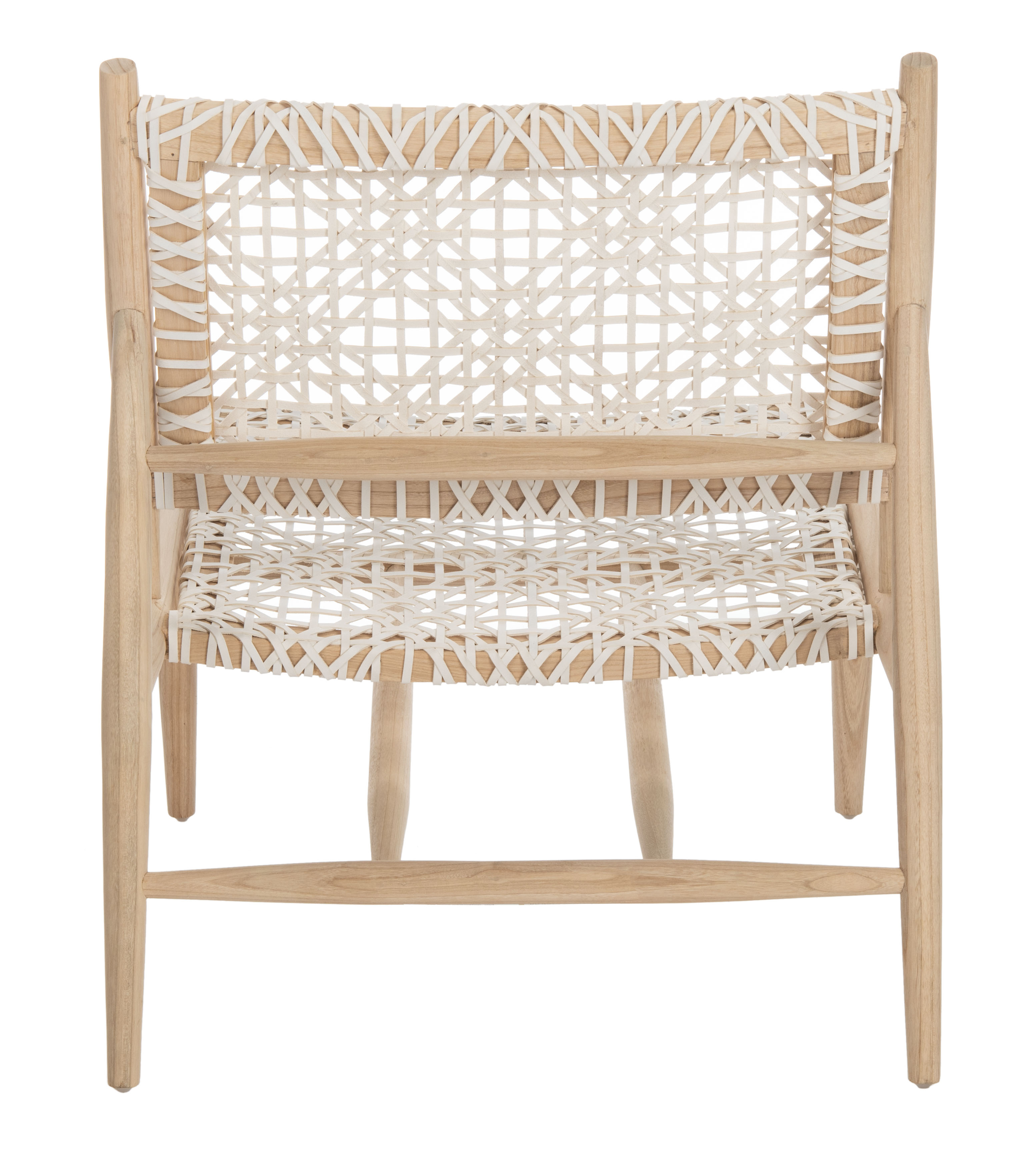 SAFAVIEH Bandelier Leather Weave Nautical Club Chair, Natural/White - image 6 of 11