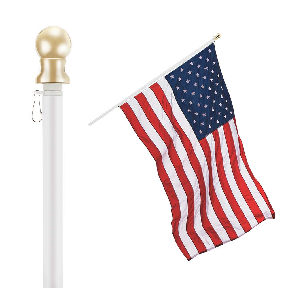 Flag Pole Only Residential Commercial Use Jetlifee Tangle Free Spinning Flag Pole Veterans Owned Biz 6ft Aluminum No Tangle Spinning Pole Silver Colored Globe Rust Free Wind Resistant Any Home 