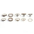 thumbnail image 5 of AYYUFE 10Pcs Women's Punk Vintage Hollow Flower Jewelry Midi Knuckle Rings Set Alloy, Rhinestone Silver, 5 of 5