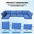 thumbnail image 4 of FKSLIFE Patio Furniture Replacement Cushions Outdoor Sectional Ratten Conversation Set Water-Resistant Sofa Cushions Liner and Cover Blue 14 Piece, 4 of 7