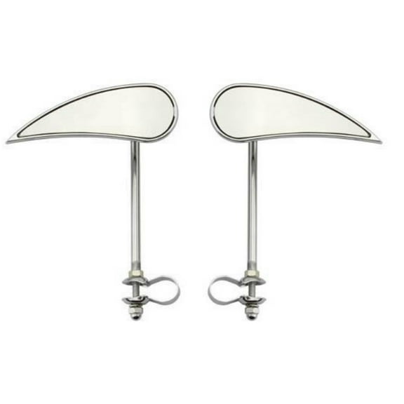 Two Blade Mirrors for the Left and Right in Chrome. Set of bike mirrors. Pair of bicycle mirrors. 2 bike Mirrors. Bike mirror, bicycle mirror