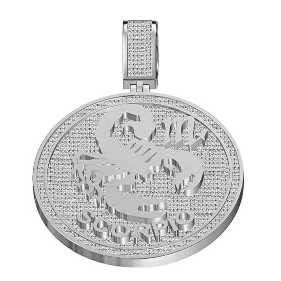 Real 2.50 Cwt. VVS1 Natural MOISSANITE Diamond Zodiac Sign Scorpio Charm Pendant
