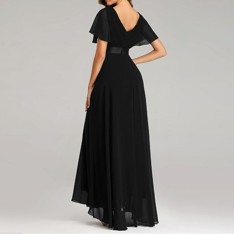 Baocc Cocktail Dress Women Strapless Chiffon Prom Dress A Line Ruffle Bridesmaid Dresses Formal Evening Gown Wedding Dresses Women s Formal Dresses