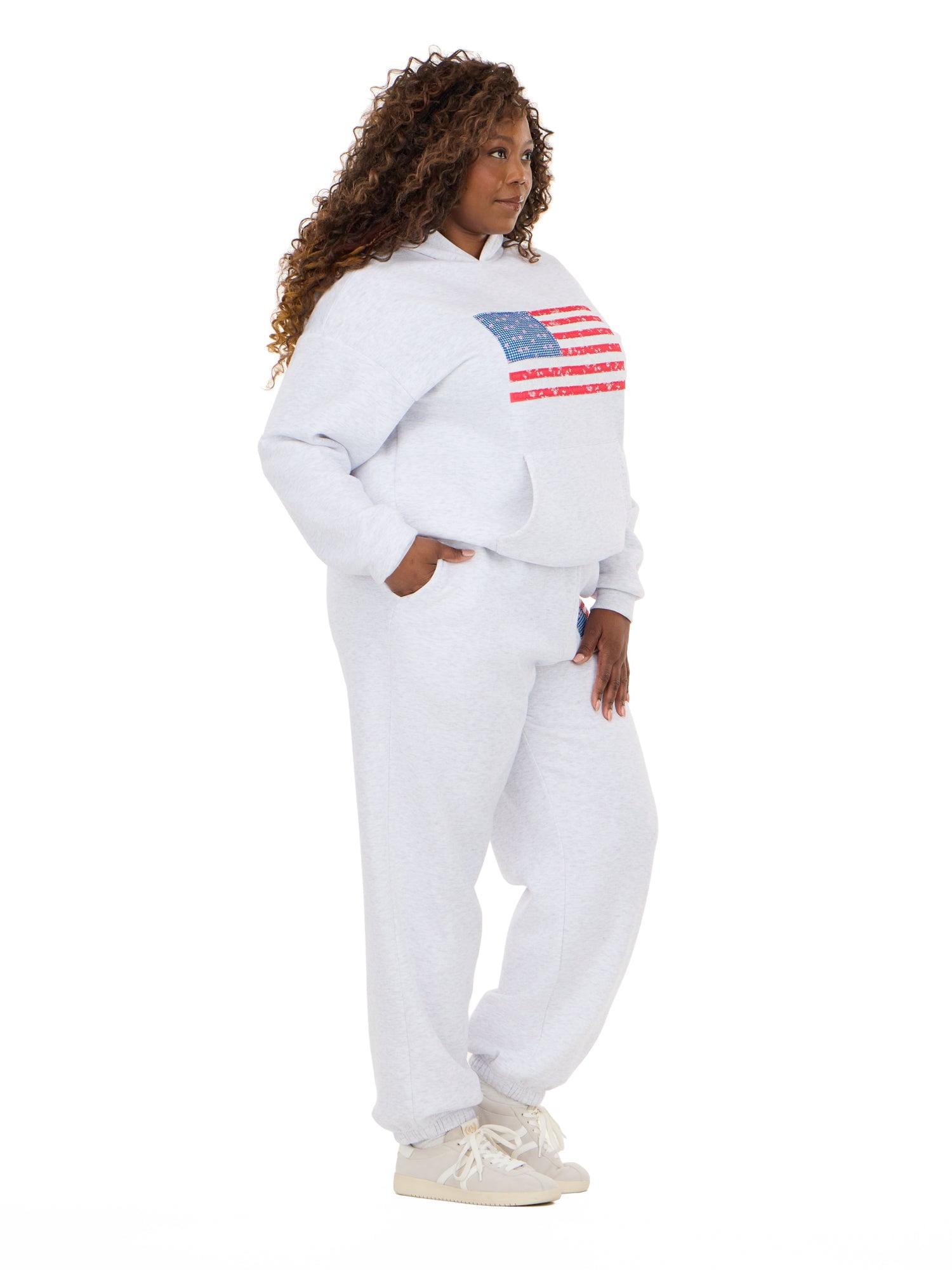 Forever 21 Women's and Women's Plus Americana Oversized Hoodie, Sizes XXS-4X