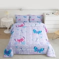 thumbnail image 2 of Homewish Flying Dragonflies Butterflies 3 Pieces Queen Comforter Set for Boys Girls,Spring Garden Ultra Soft Bedding Sets,Chic Flowers Bedding Comforter Set Breathable,Microfiber Bedroom Decor, 2 of 8